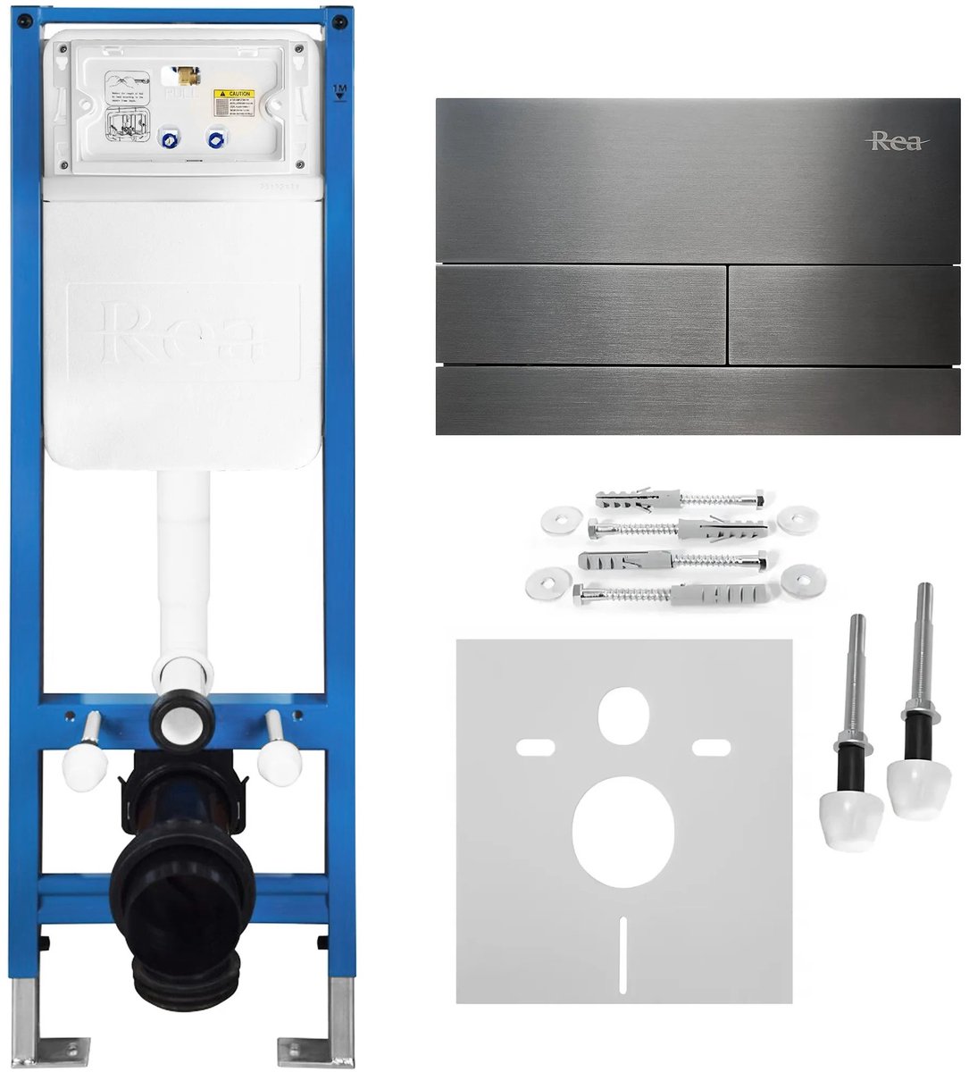 Rea - Inbouwframe Set Voor Wc Slim 024n Met T Titan Bedieningsplaat - 22 x 35,2 x 106,2 cm