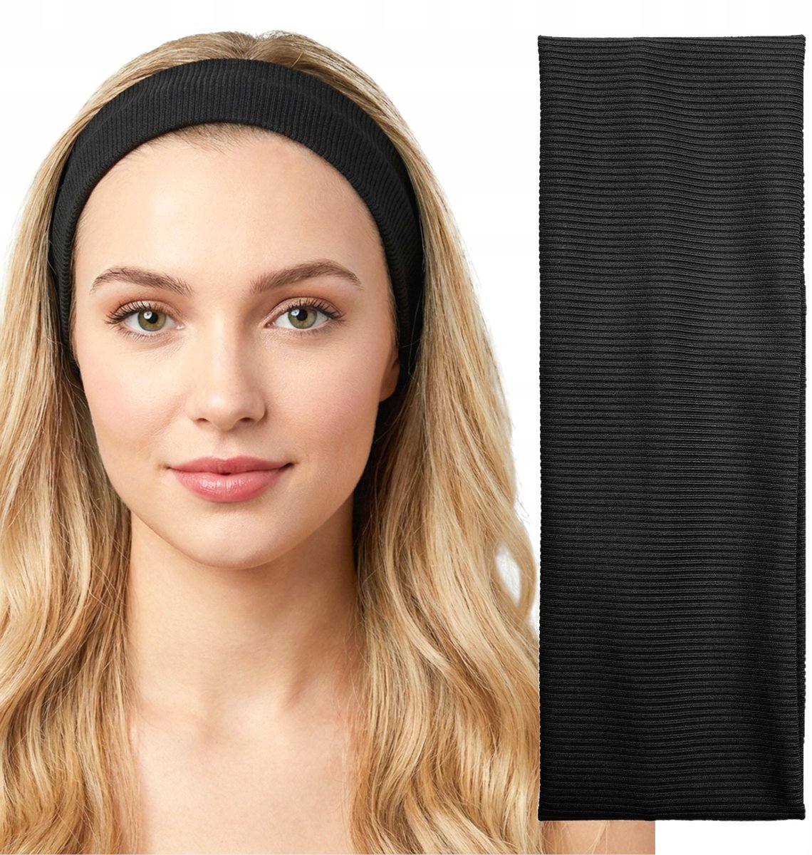 Zwarte Geribbelde Hoofdband voor Dames - Comfort & Stijl