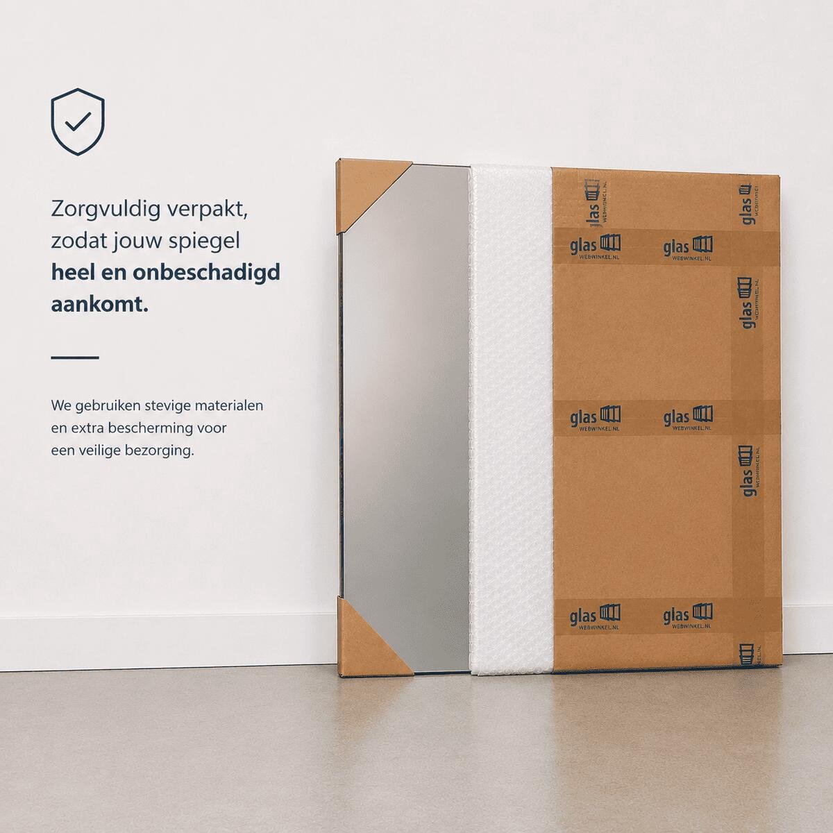 Rechthoekige spiegel - 400 x 500 mm - Verzilverd - Met facetrand - Zonder montageset - In Nederland Geproduceerd - Top Kwaliteit Wandspiegel Zonder Lijst