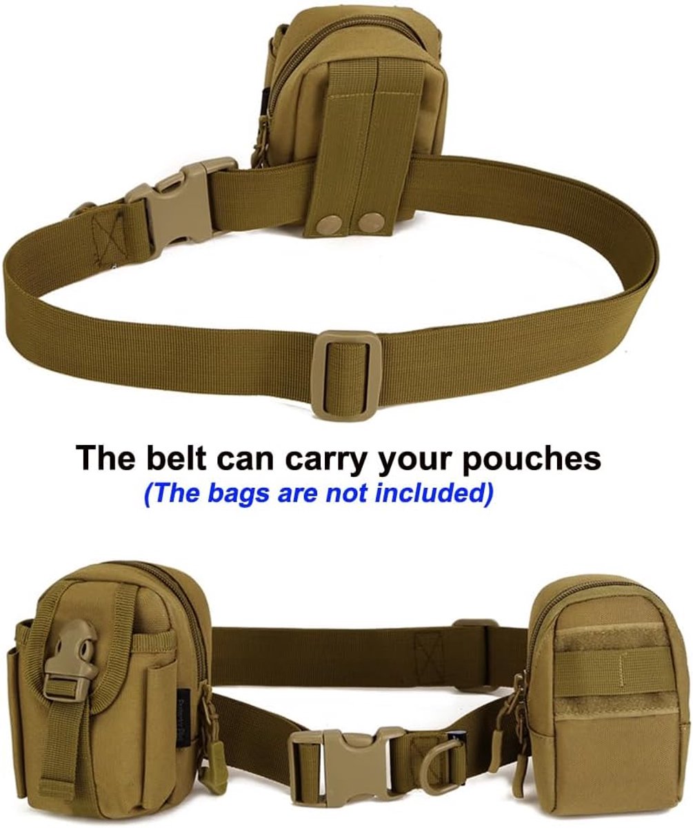 Tactical Nylon Heavy Web Survival Waist Belt Hunting Hiking Men Women Belt With Plastic Buckle - ShopVlot
