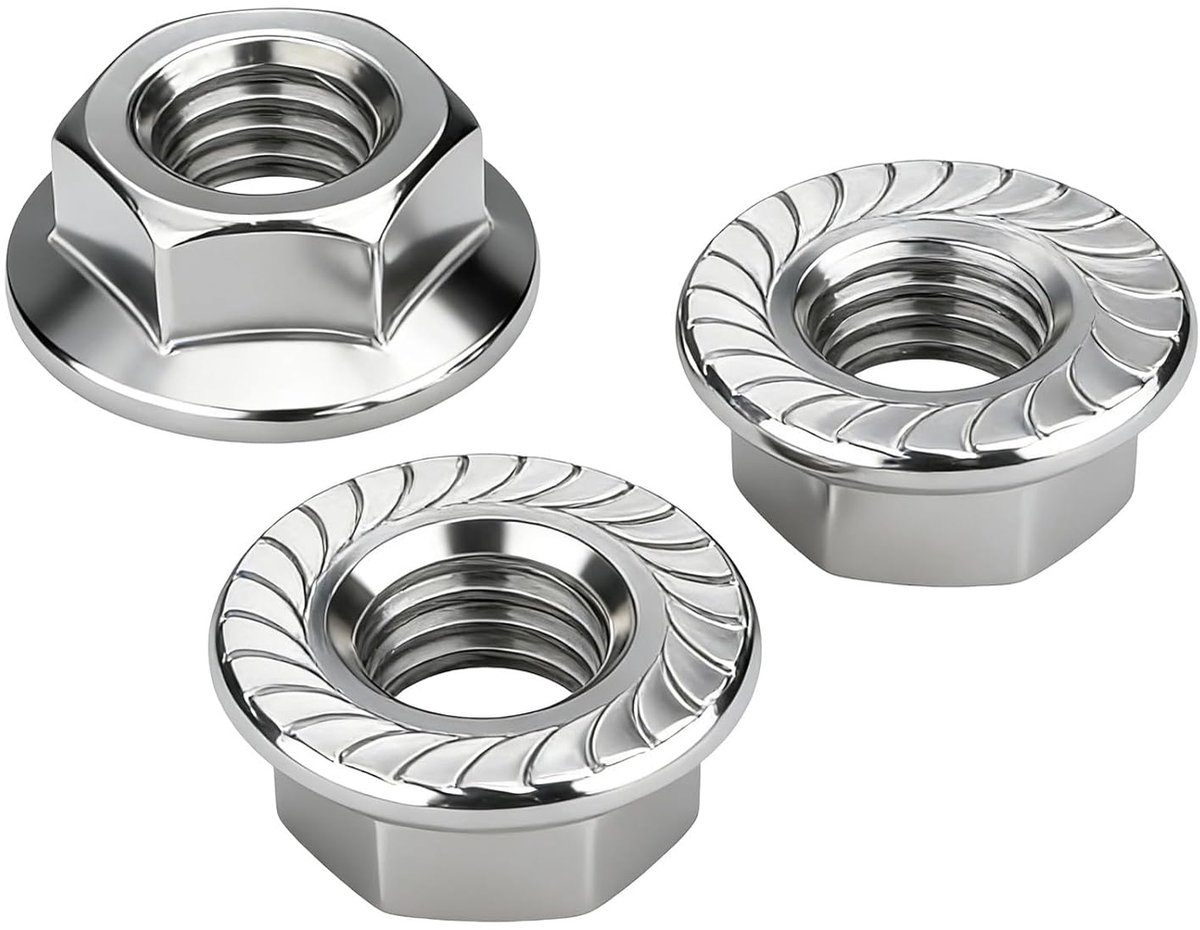 20pcs M6 Nuts Flange Nuts with Teeth Self Locking Stainless Steel A2 V2A 304,Anti-slip Flange Nuts for Mechanics, DIY - ShopVlot