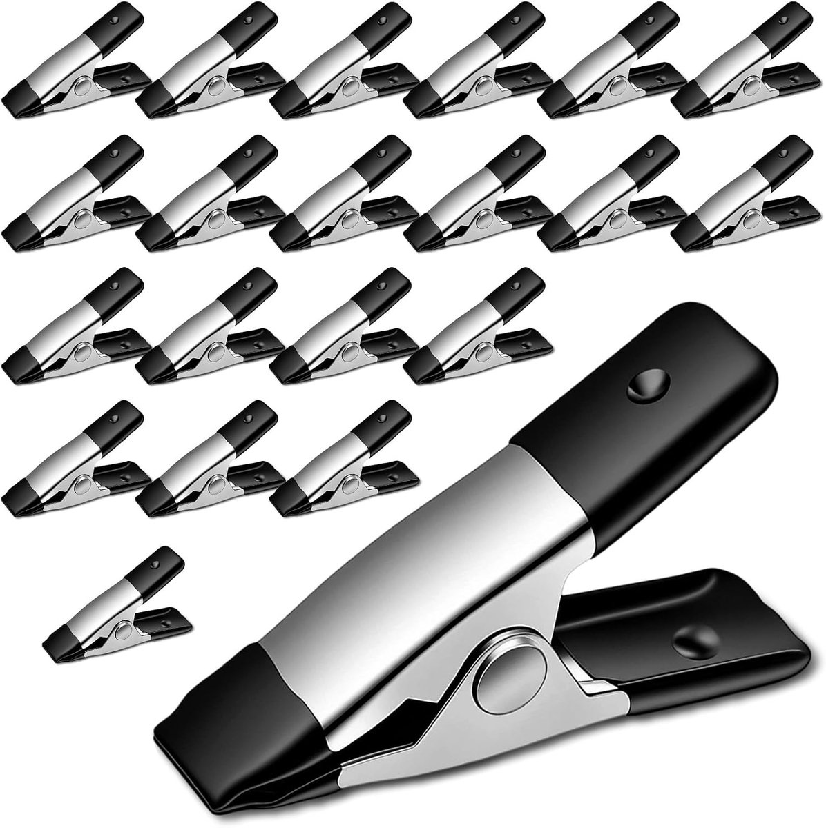 Mini klemmen pack van 20 - metalen veerklemmen - compact en sterk - ideaal voor houtbewerking en knutselen - SnelShoppen