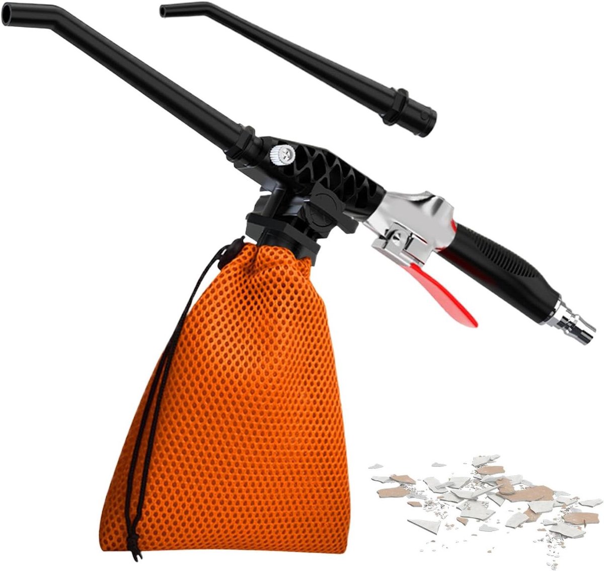 Luchtblazer Compressor - Stofblazer Reiniger - Efficiënt Schoonmaken - Krachtige Luchtstroom - 20 x 15 x 5 cm - Zilver