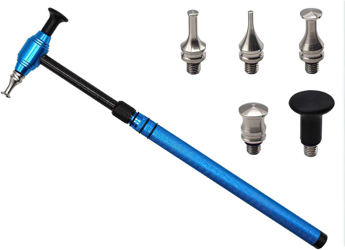 Deukherstelset - telescopische hamer met 5 opzetstukken - aluminiumlegering - verf-vrij deuk herstel - SnelShoppen
