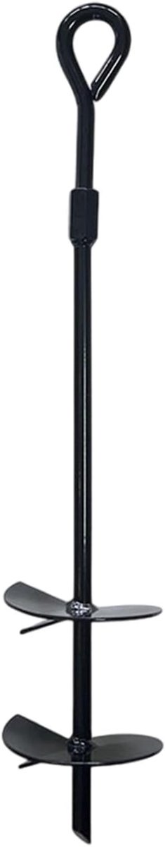 Grondspies Trampoline - Grondanker Glijbaan - Buitenapparatuur Verankeren - Roestbestendig IJzer - 41 cm - Zwart