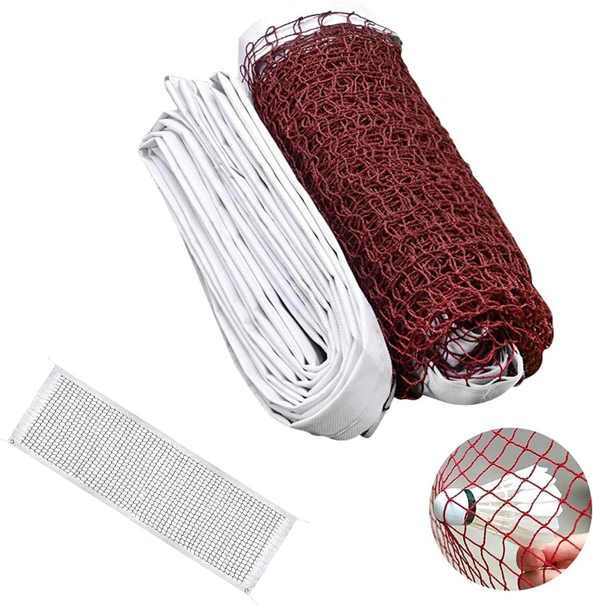 Badminton net 6.1 x 0.75 m - opvouwbaar, verstelbaar - knooploos - perfect voor buitenactiviteiten - SnelShoppen
