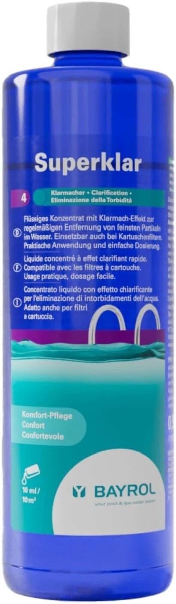 Zwembad helder water middel 0.5 liter - vloeibaar - snelwerkend - verwijdert troebelheid - ShopVlot