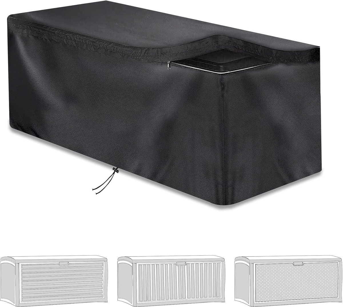 Opbergbak cover 160 x 76 x 71 cm - 420D Oxford stof - weerbestendig - beschermt tegen zon en regen - ShopVlot