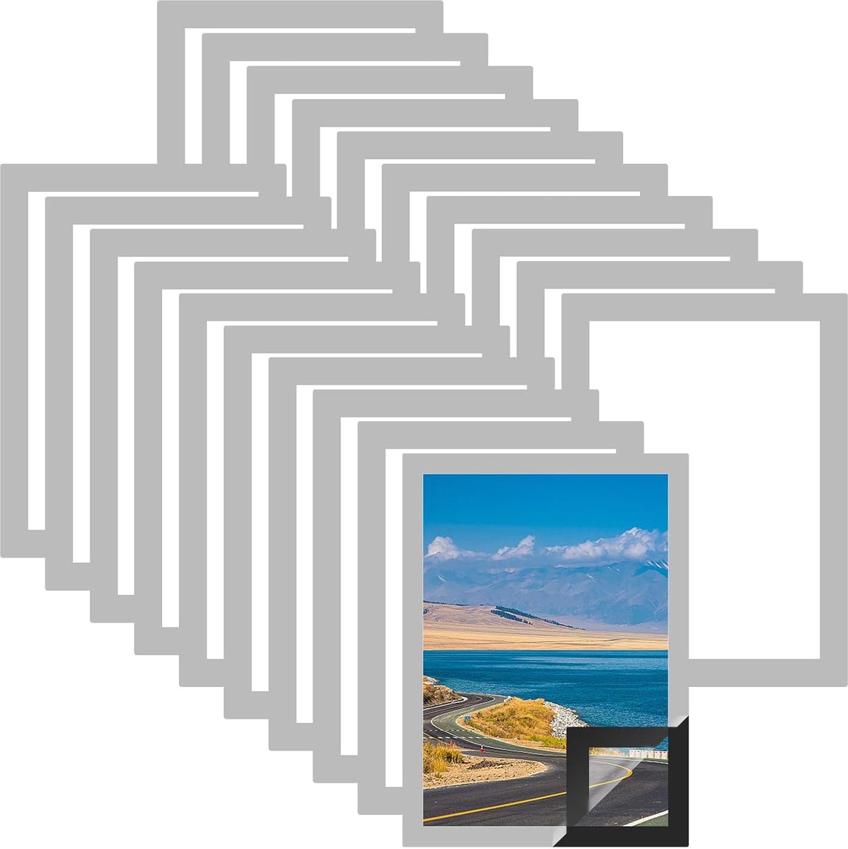 Magnetische fotolijsten A4 - zelfklevend - zilver matte afwerking - ideaal voor wanddecoratie - ShopVlot