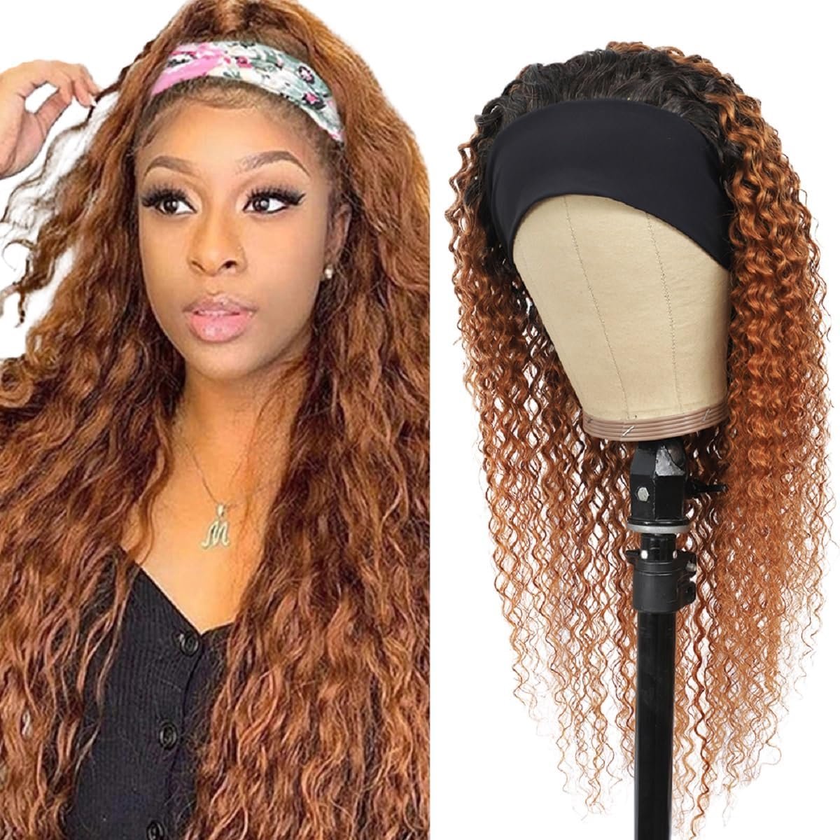Kinky Curly Haarband Perkament - 4x4 Lace Front Menselijk Haar - Onbewerkte Braziliaanse Virgin Haar - ShopVlot