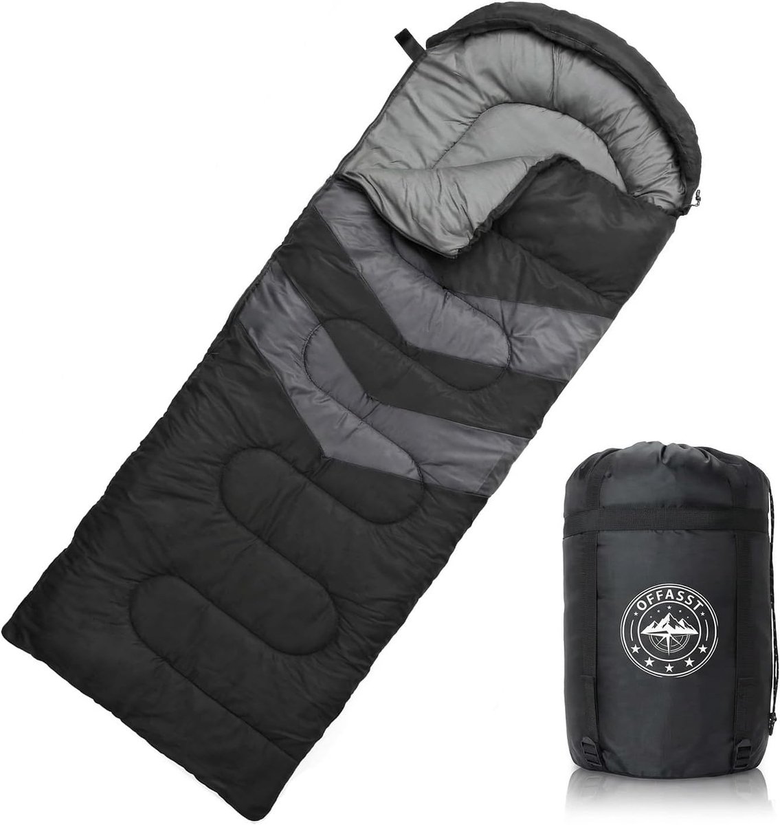 SnelShoppen - Slaapzak voor de winter -15 °C tot 0 °C, ultralichte campingslaapzak voor volwassenen en kinderen, 4-seizoenen slaapzak met compressieza