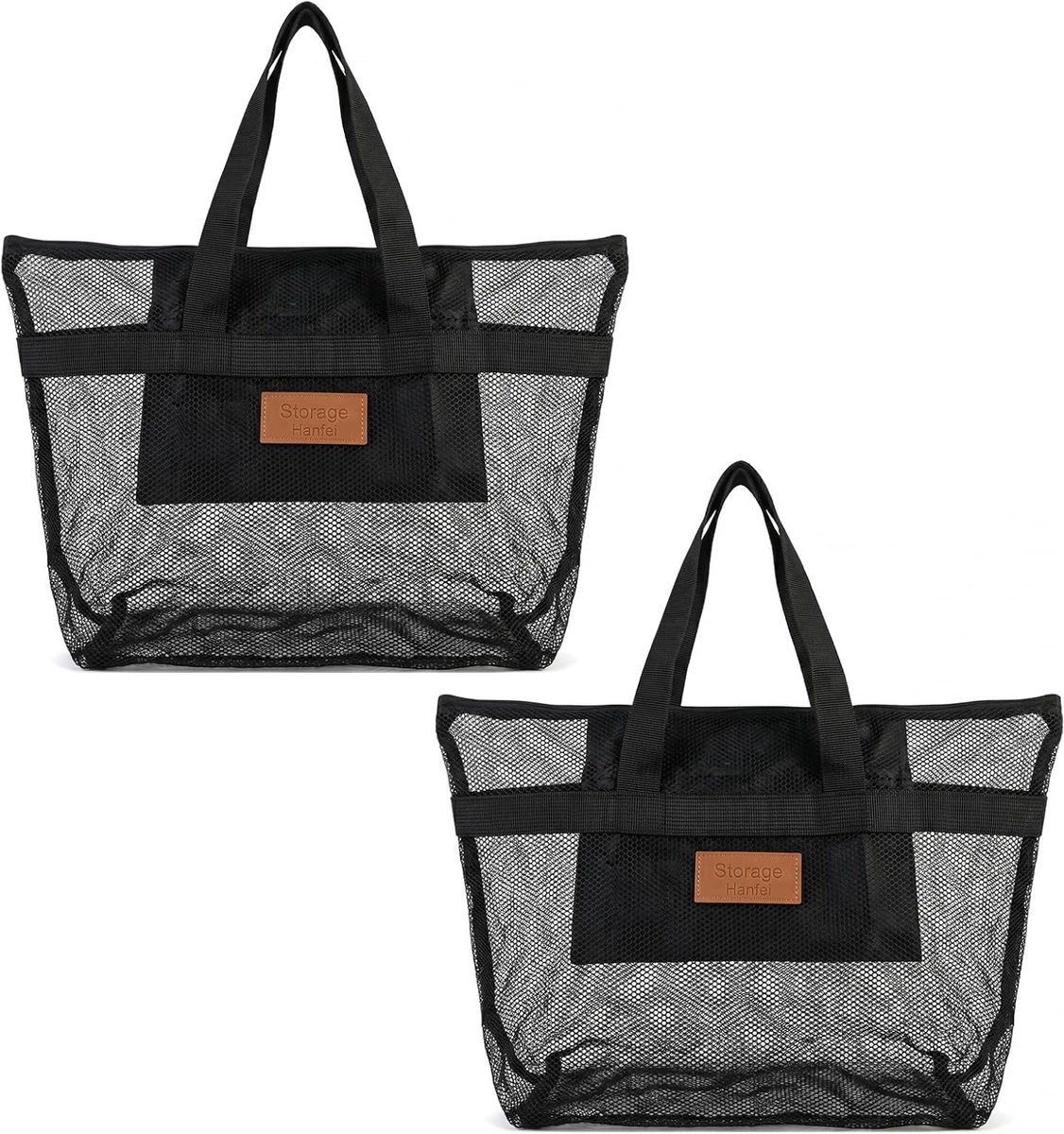 Mesh strandtas 43 x 36 x 32 cm - draagbare douchetas - sneldrogend - ideaal voor strand en sportschool - ShopVlot