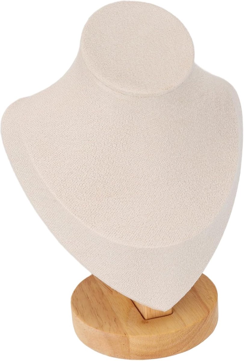 Sieradenstandaard - Houten halskettinghouder - Beschikbaar in zwart, wit, grijs en beige - Perfect voor presentatie - ShopVlot