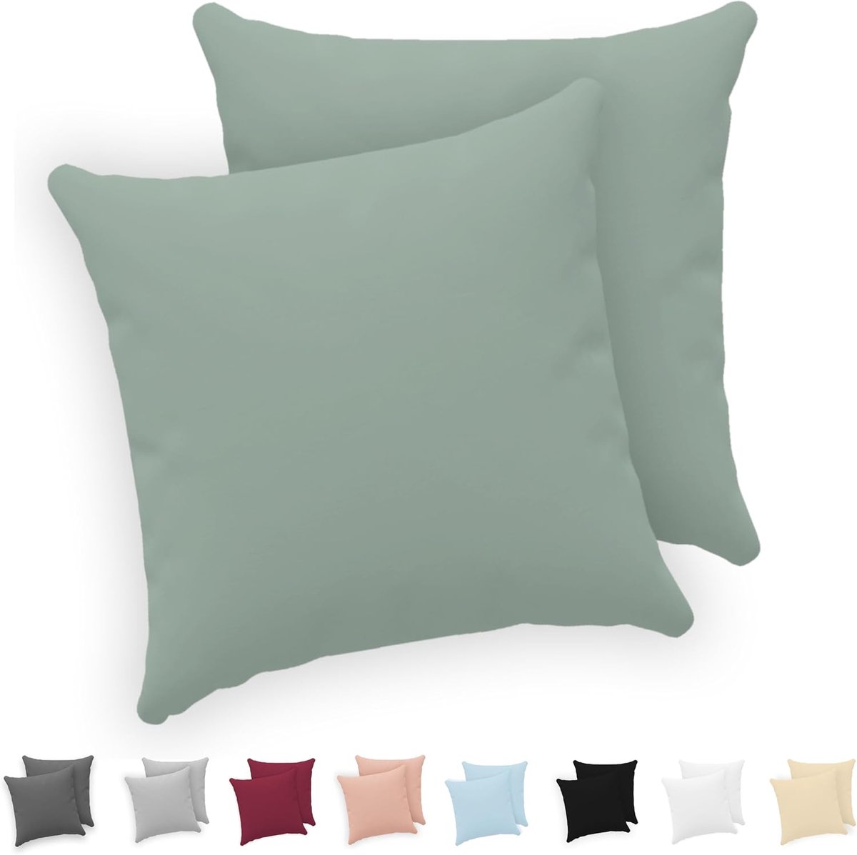 Kussensloop 80x80 - 100% Katoen Jersey 150 GSM - Met rits - Comfortabel voor elke nacht - ShopVlot