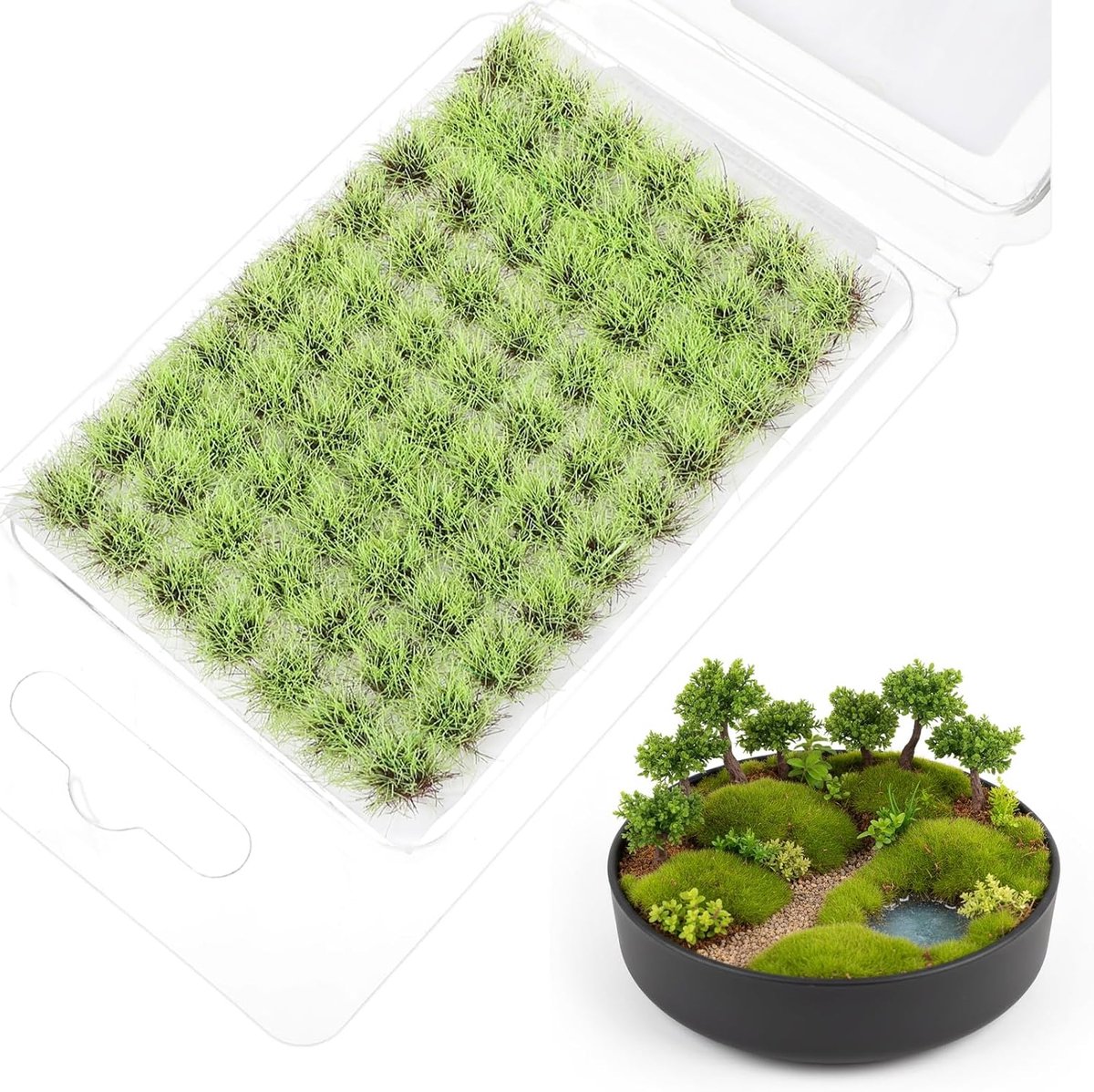 Grass Head Modelbouw, 72 Stuk - Kunstgras Accessoires - Miniatuur Decoratie - Ideaal voor DIY Miniatuurwerelden - ShopVlot