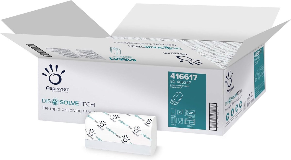 Z-vouwdoekjes 2-laags - 200 stuks cellulose - hoge absorptie - oplosbaar in toilet - ShopVlot