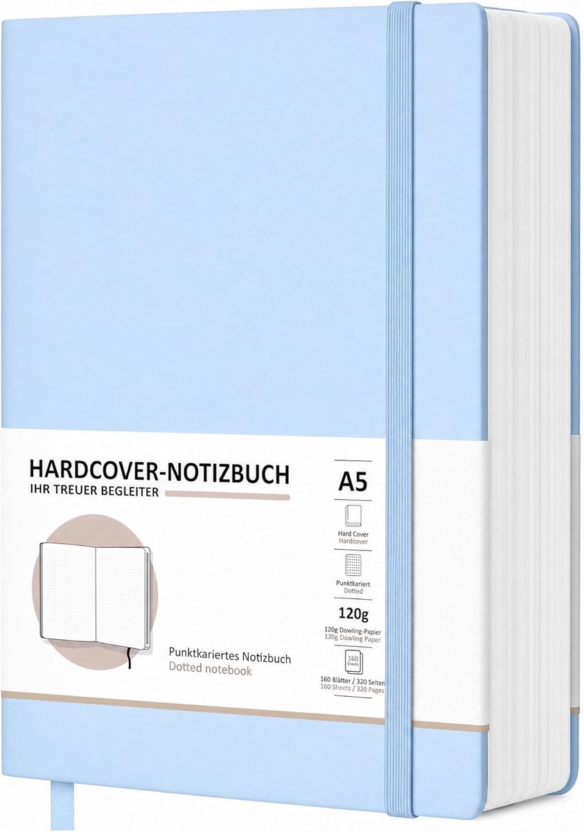 Notitieboek A5 - Blauw - Bullet Dotted - Ideaal voor notities - ShopVlot