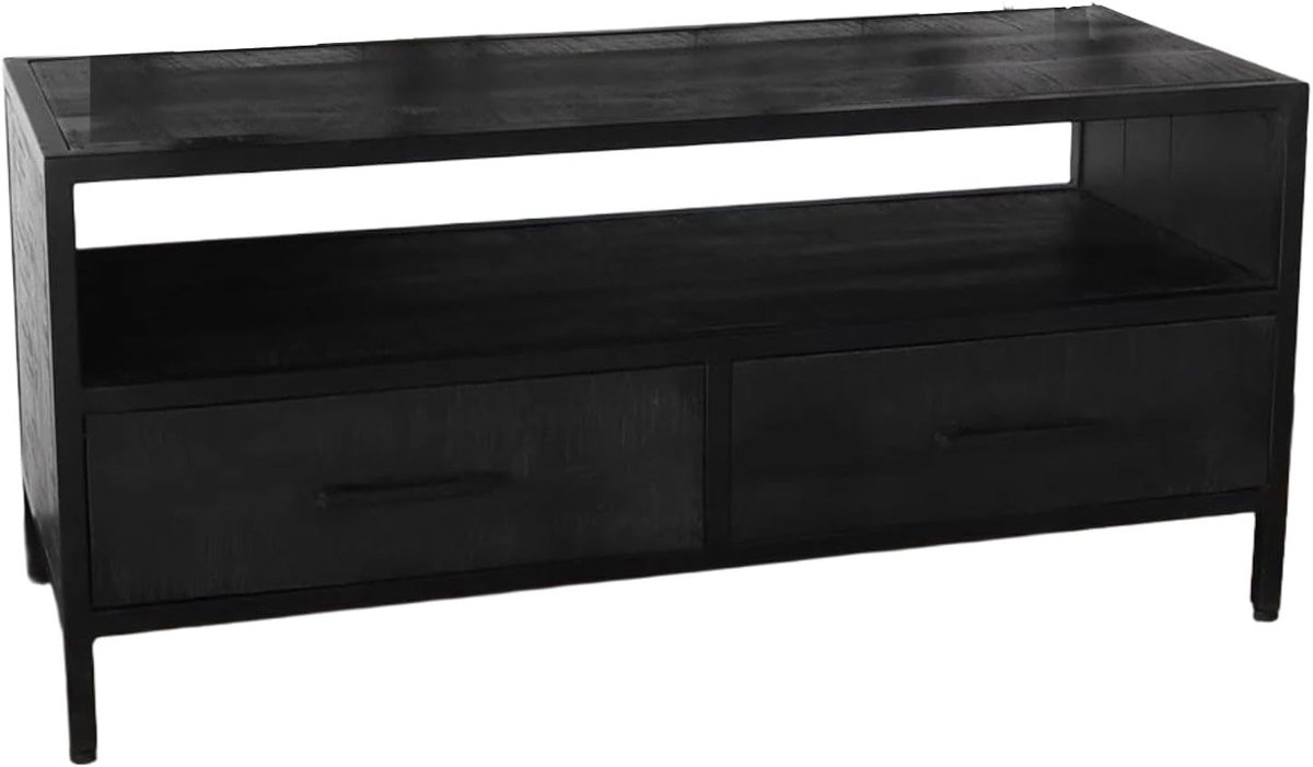 Tv-kast 100cm - Industrieel Mango Hout - Duurzaam & Met 2 Lades - Eenvoudige Montage - ShopVlot