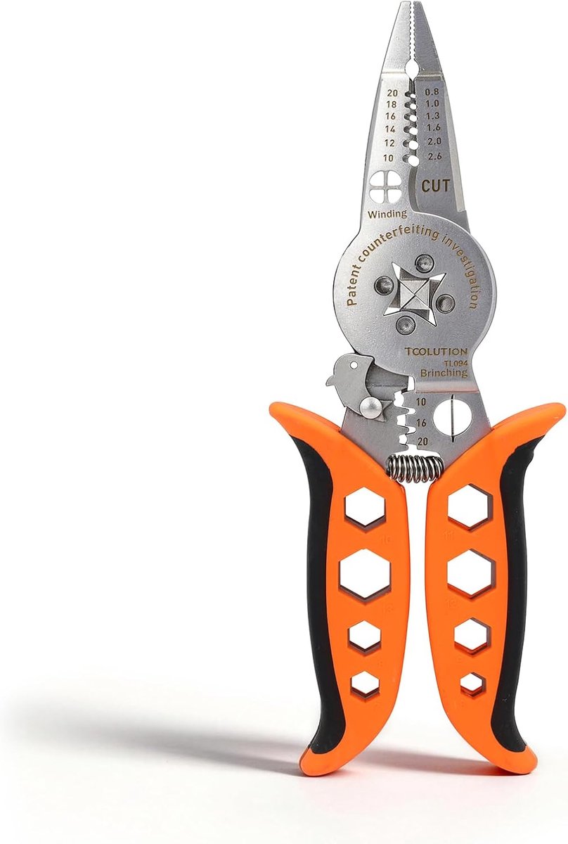Draadstripper multifunctioneel - Stevige staalconstructie - Stripping, crimping en knippen - Ideaal voor elektriciens - ShopVlot