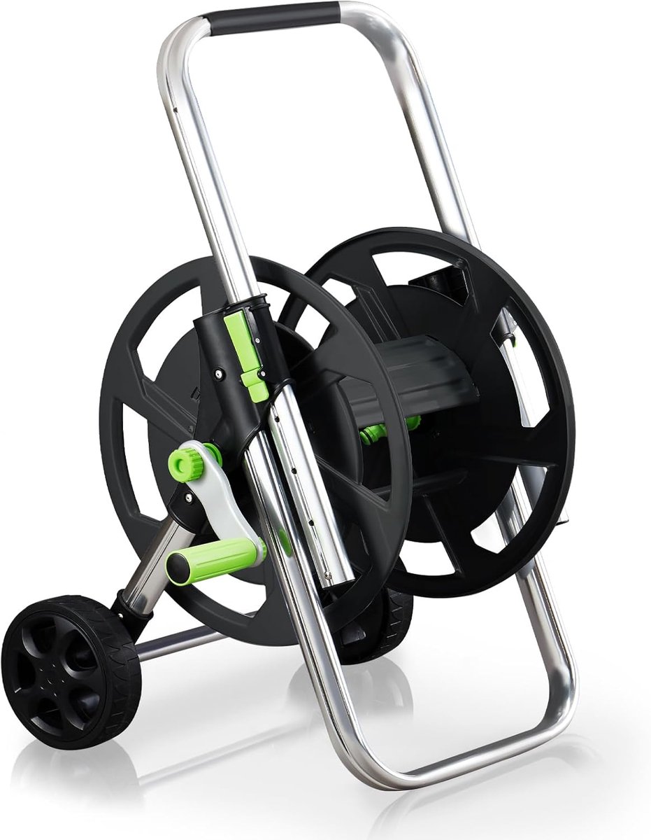 Hose trolley - 40 m slangopslag - robuust metalen frame - ideaal voor tuin en erf - ShopVlot