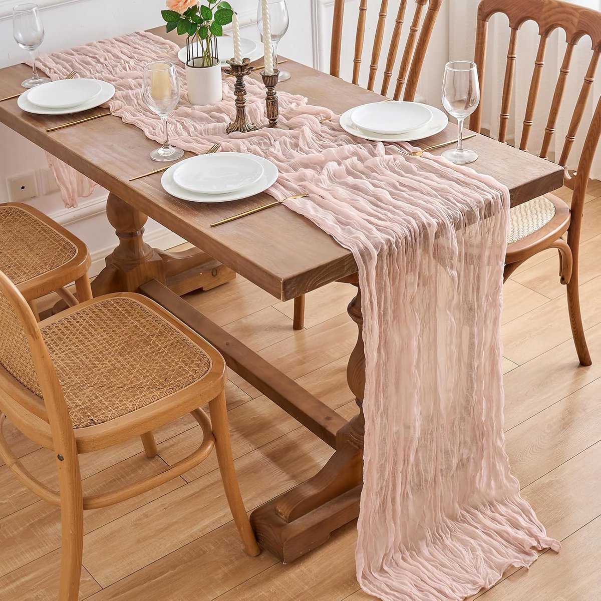 Tafellopers 90 x 300 cm - Cheesecloth - Boho Mesh - Perfect voor bruiloften - ShopVlot