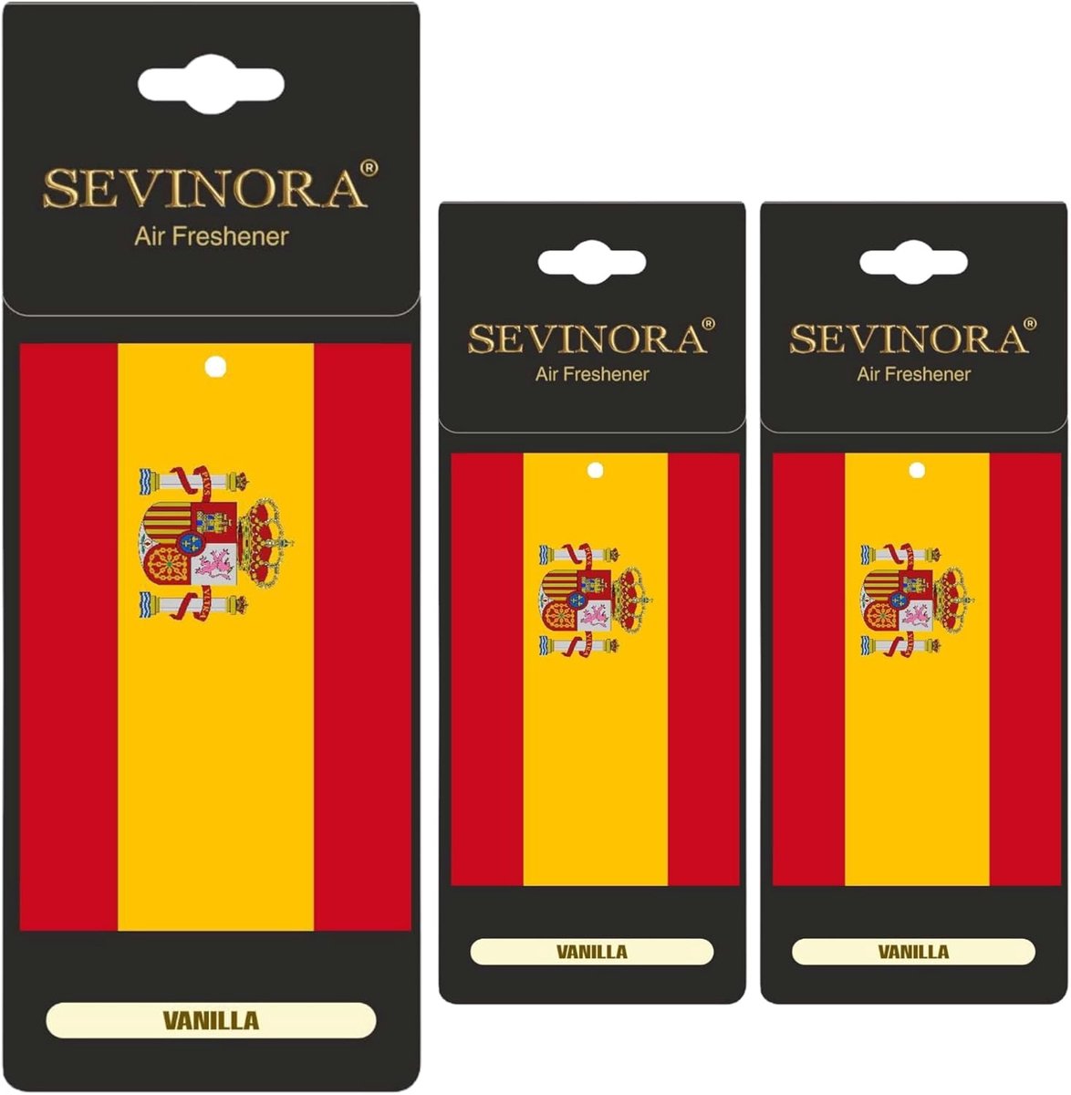 Autovlag Spanje luchtverfrisser - 3x geurboom - vanille geur - voor een fris interieur - ShopVlot