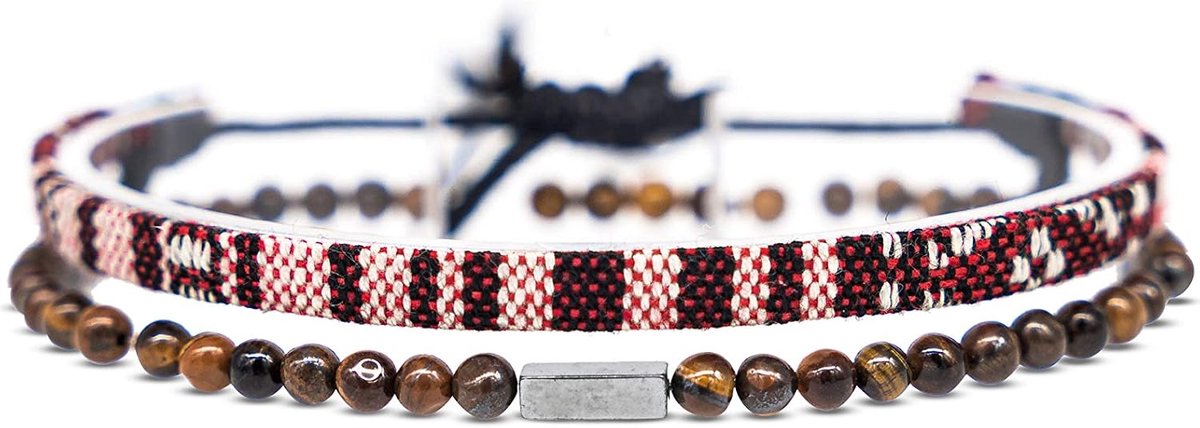 Surferarmbandenset voor vrouwen en mannen - 2-delig - handgemaakt boho met kralen - volledig waterdicht - SnelShoppen