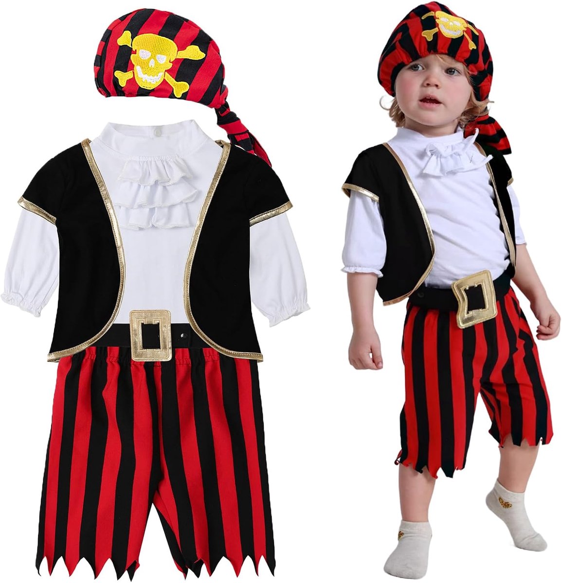 Piratenkostuum voor Baby Jongens - Set van 5 - Inclusief accessoires - Perfect voor feestjes - SnelShoppen