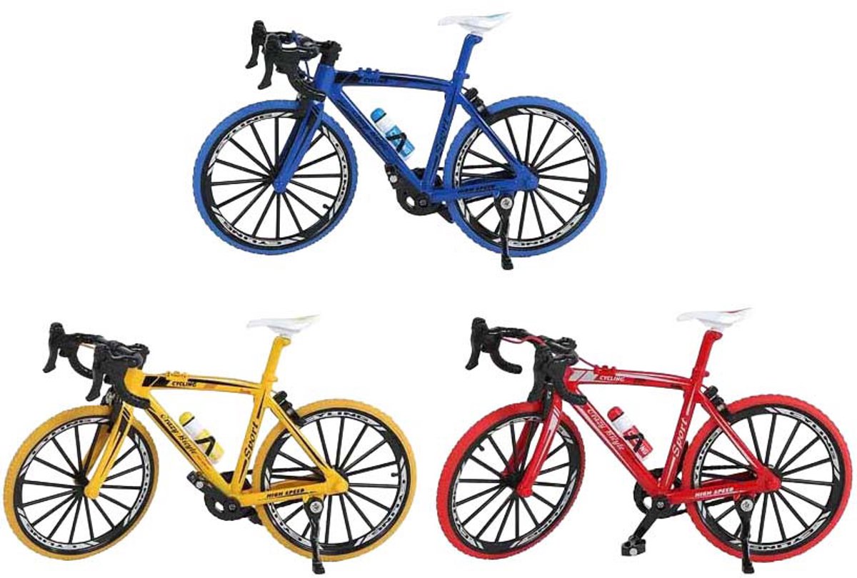 wielrenfiets miniatuur tour de France racefiets race fiets lengte van model 17,5 cm 3 kleuren verkoop per stuk