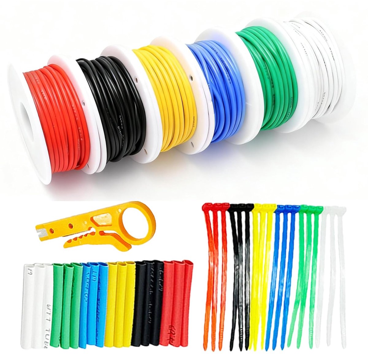 Silicone Elektrische Kabel 22 AWG - Getinned Koper - 6 Kleuren - Ideaal voor DIY Projecten - SnelShoppen
