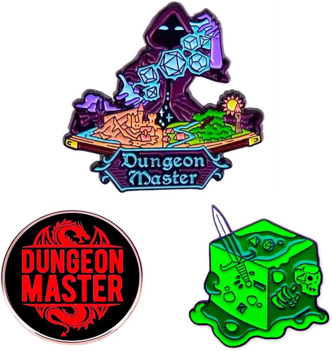 Dungeon Pins Dungeons and Dragons - 3 x Collectie - Gelatinous Cube - Perfect voor D&D Spelers - SnelShoppen
