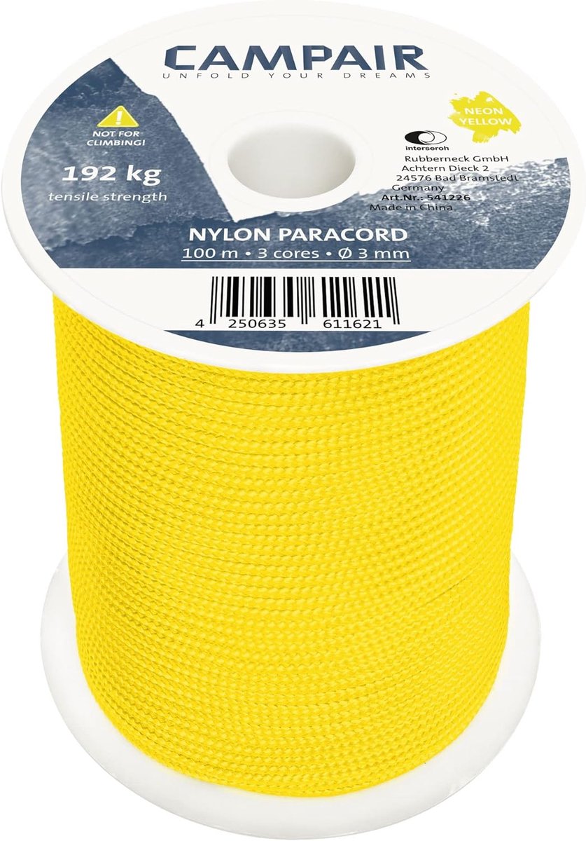 Paracord 100 m 3 mm - Nylon touw - Weerbestendig en scheurbestendig - Ideaal voor kamperen - SnelShoppen