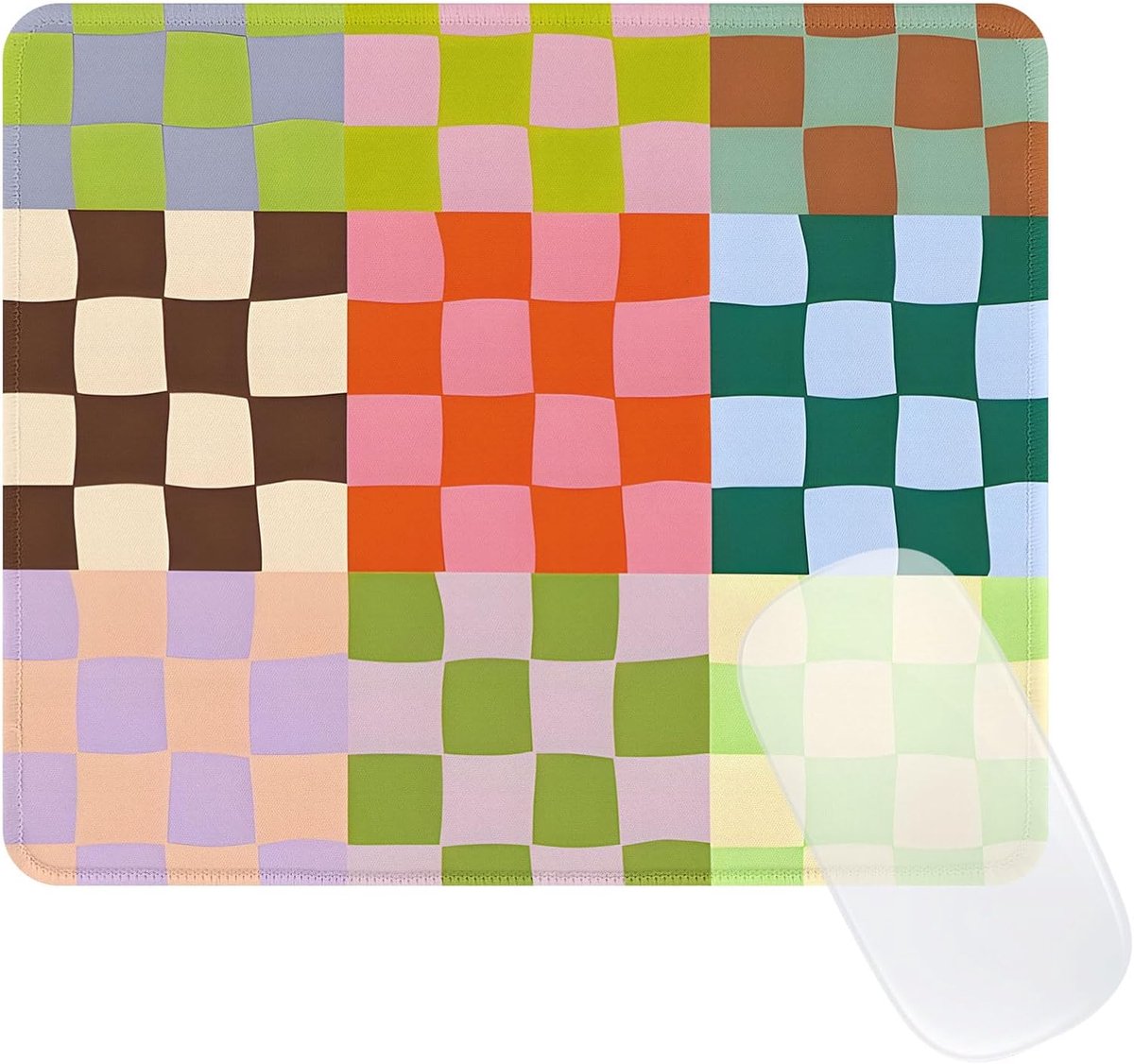 Muispad vierkant schattig geruit - gepersonaliseerd - waterdicht en anti-slip - perfect voor gaming en kantoor. - SnelShoppen