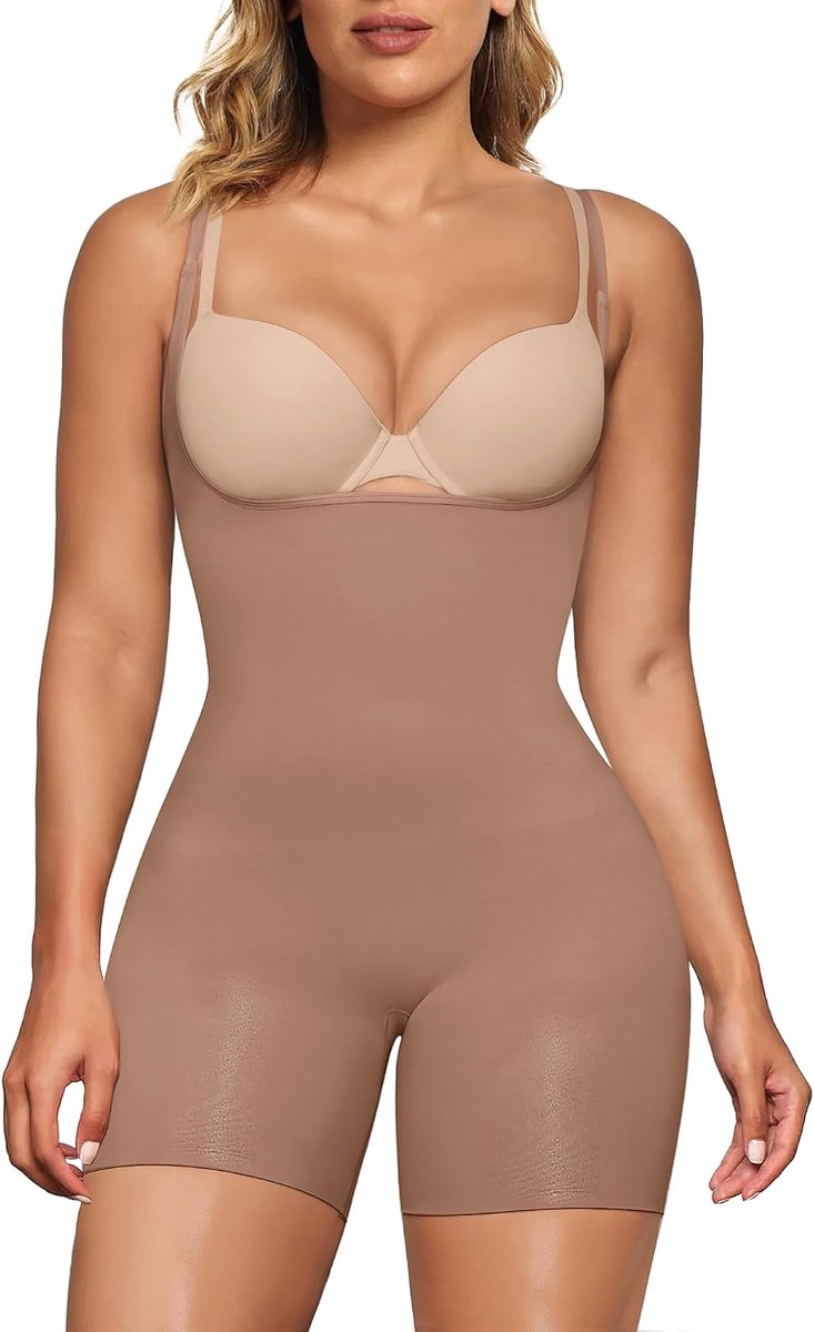 Shapewear dames open bust - naadloze compressie - hoge taille body shaper - perfecte buikcontrole - SnelShoppen