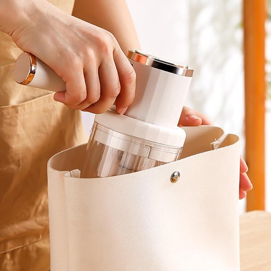 Elektrische Knoflookmolen - Uienhakker Keukenmachine - Snel Ingrediënten Hakken - USB Oplaadbaar - 95 x 20 x 95 cm - Wit — afbeelding 2