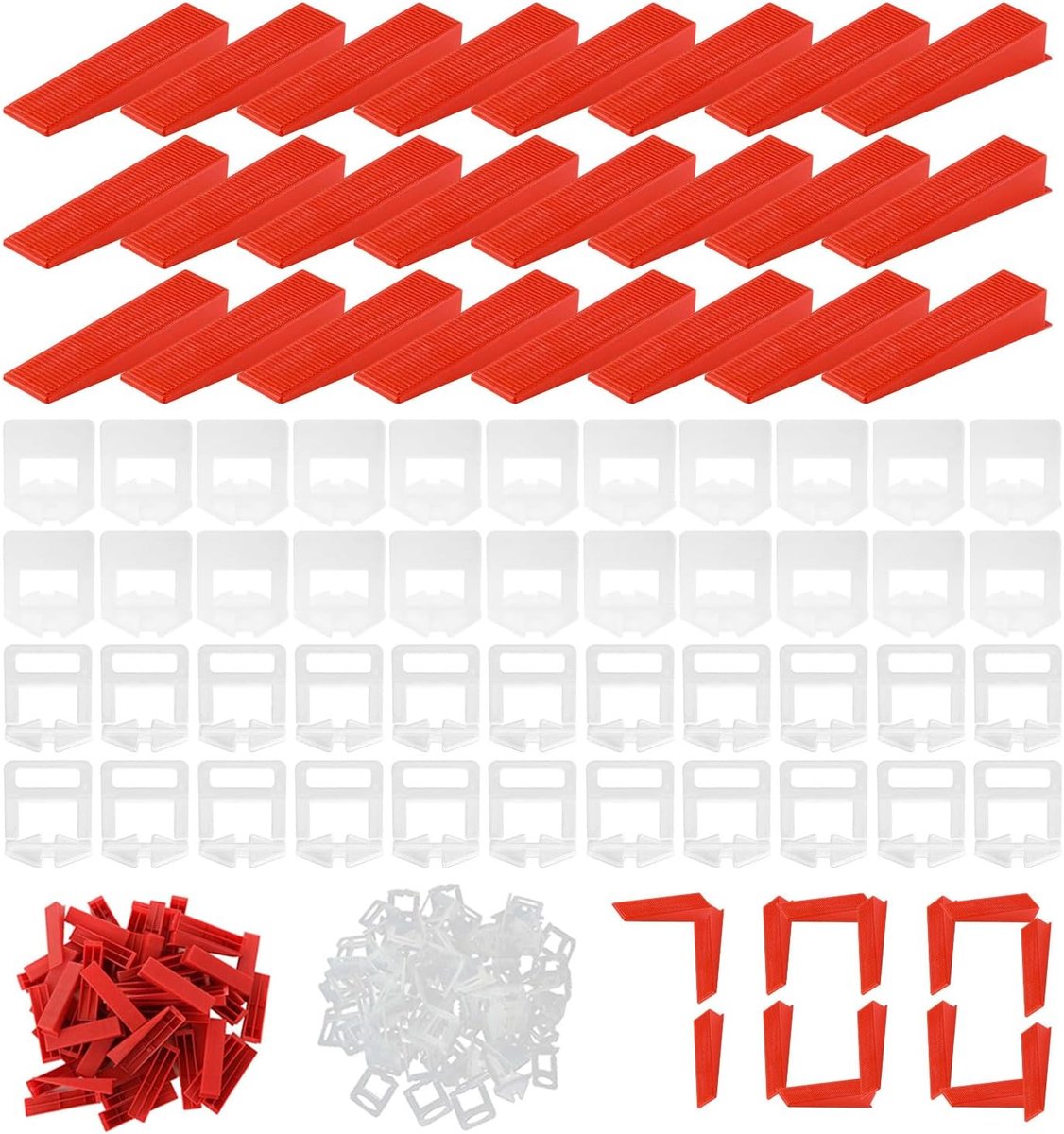 Tegelnivelleersysteem 700 Stukken - 2 mm en 3 mm - Herbruikbare tegelwiggen - Versnelt tegelwerk - SnelShoppen