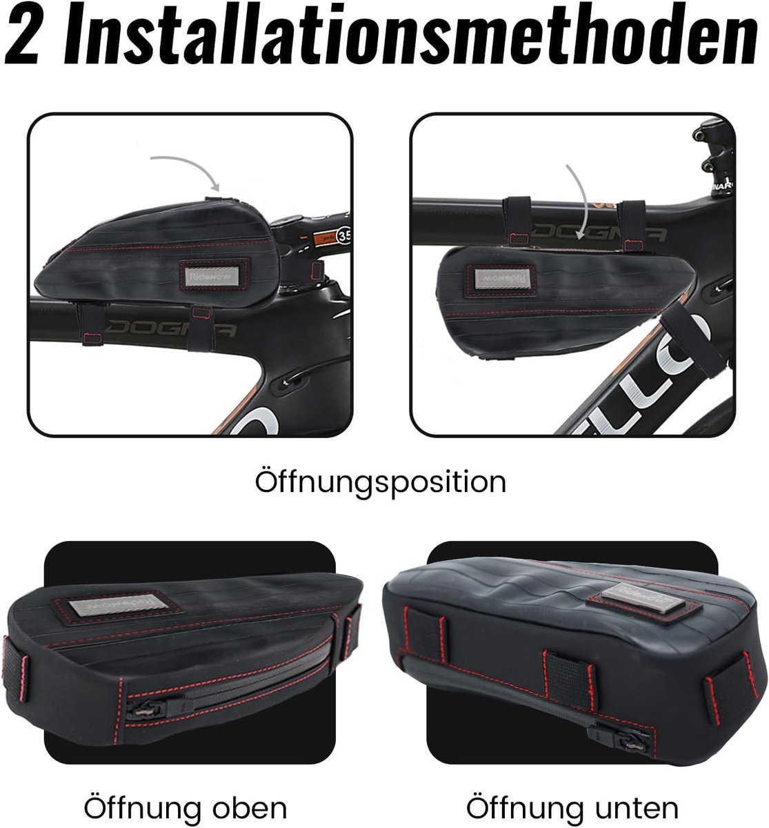 Fiets Tas Frame Bag - Gemaakt van Gerecyclede TPU Slangen - Waterdichte Lichtgewicht Driehoek Tas - SnelShoppen
