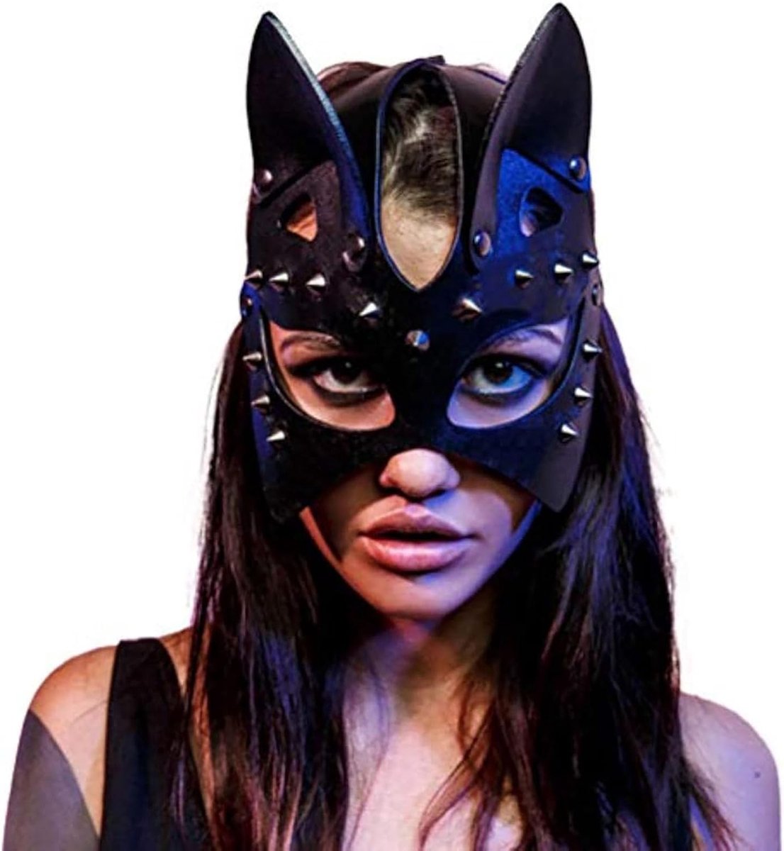 Cat Mask - Half Face Mask - PU Leer - Perfect voor Carnaval - SnelShoppen