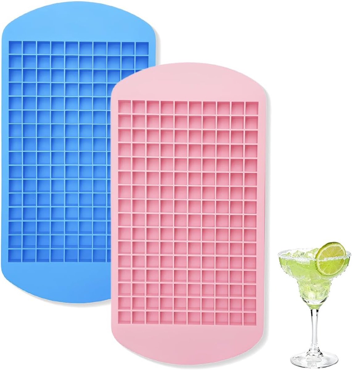 Silicone ijsblokjesvormen 2 stuks - mini ijsblokjes tray - 160 ijsblokjes - perfect voor drankjes en feestjes - SnelShoppen