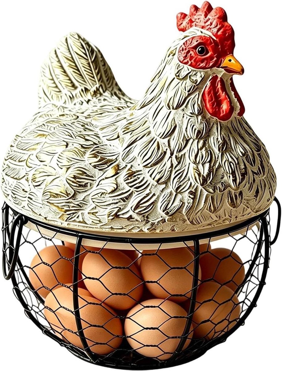 Eiermand - Eierhouder - Keuken organiseren - Geventileerde opslag - 20x8x20 cm - Wit