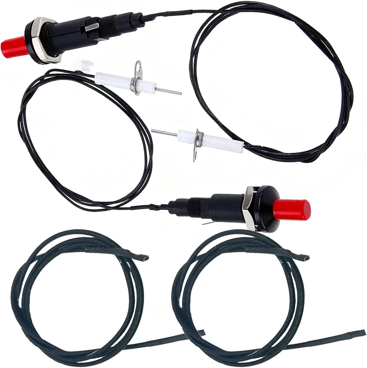 Piezo igniter with Spark Ignition Electrode 200 Degree Resistance Wire 1 Meter Long Set of 2