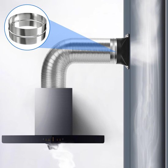 Verbinder voor ventilatiebuis 100 mm buisconnector van verzinkt staal - Ø 100 mm verzinkt staal ronde ventilatiebuis airconditioning afvoerslang adapter afvoerslang flex ronde buis buisconnector — afbeelding 2