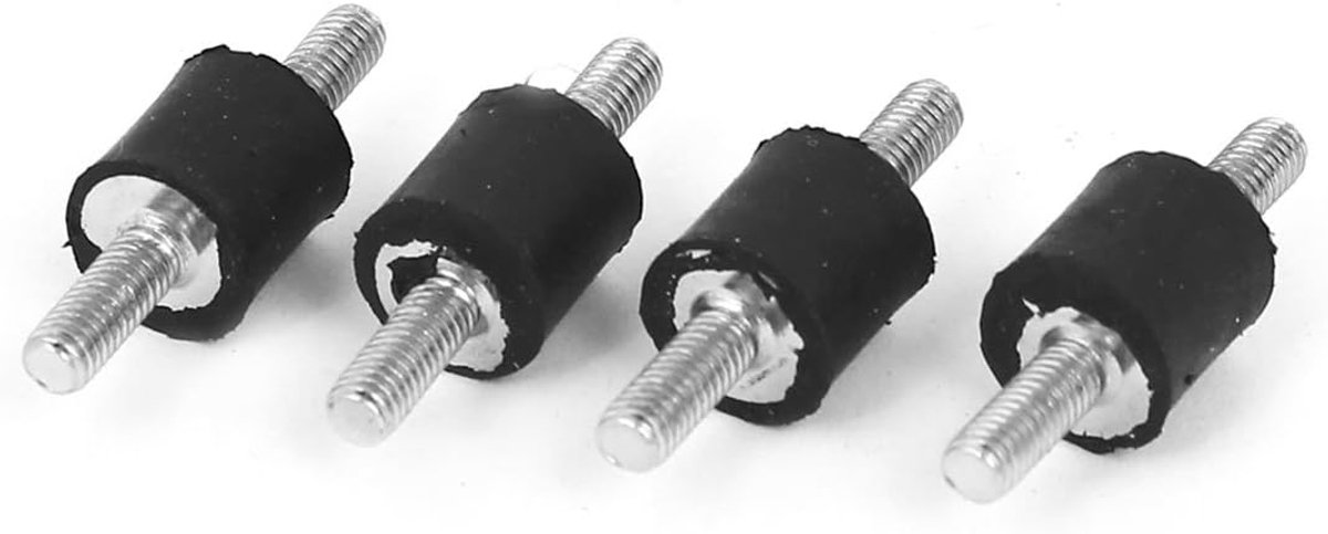 sourcing map M3 x 8 mm Silent Blok Schokdemper Anti-Vibratie Houder Rubber Impasse 4 stuks