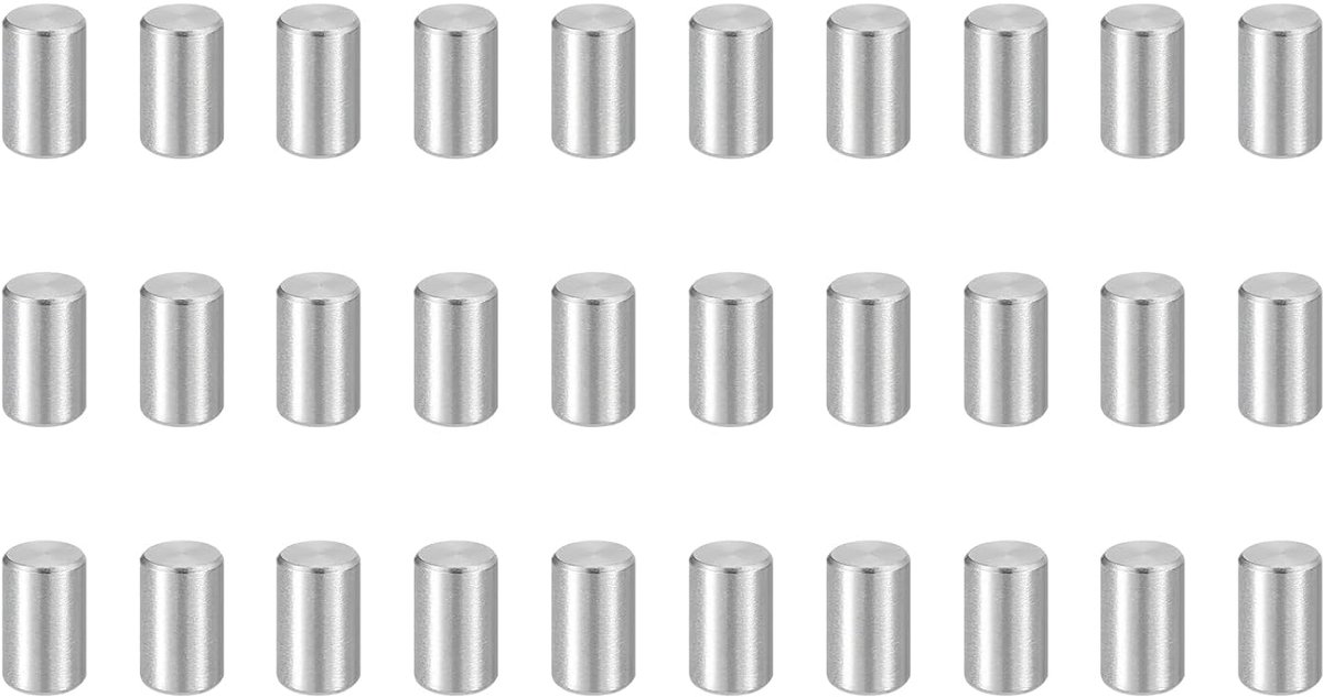 50 stuks pluggen M5 (5 mm) x 10 mm, 304 roestvrij staal, cilindrische plankpennen, bevestigingselementen voor metalen apparaten, houten meubels, doe-het-zelf montage, zilver