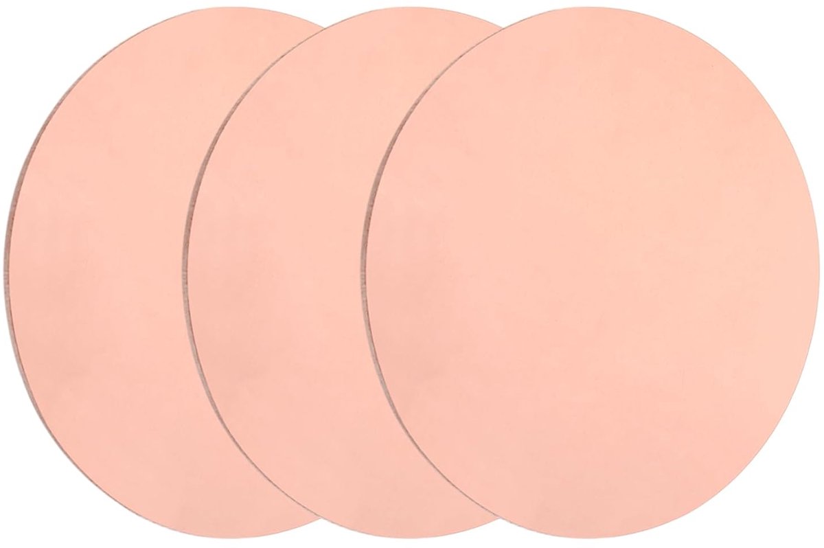 Koperen platen, 0,5 mm dik, 30 mm diameter, puur koperen metalen plaat, T2, koperen ronde schijf, messing cirkelafdichting voor metalen reliëf, doe-het-zelf