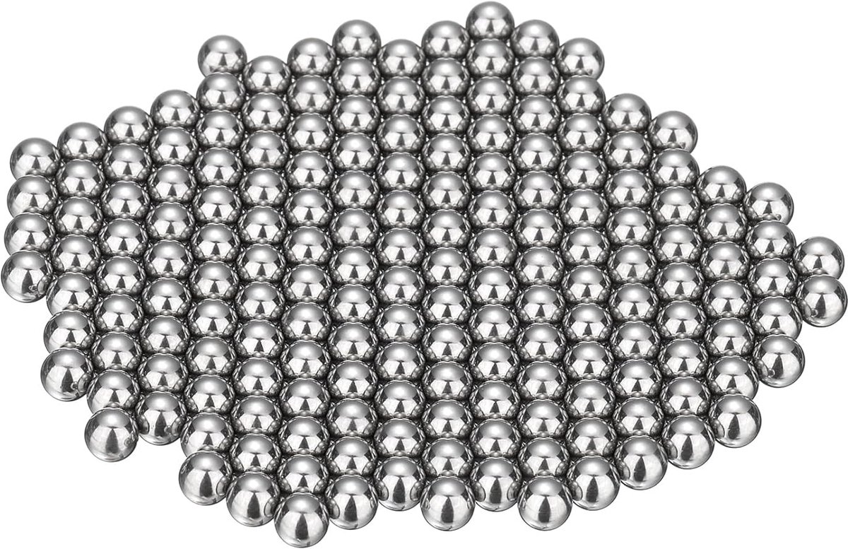 METERXITY 200 stuks roestvrijstalen ballen, 6 mm G100, precisieballen, metalen ballen, voor het mengen van lakken/kogellagers, fiets/doe-het-zelf handwerk