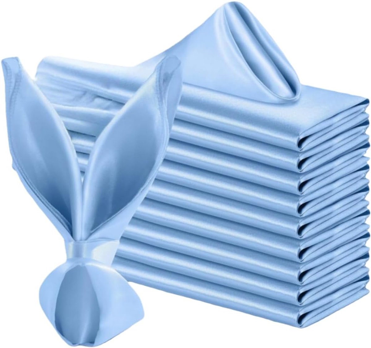 Stoffen Servetten Set Van 12 Satijnen Servetten Stoffen Satijnen Servetten Voor Restaurants Hotels En Bruiloften Blauw 43X43 Cm