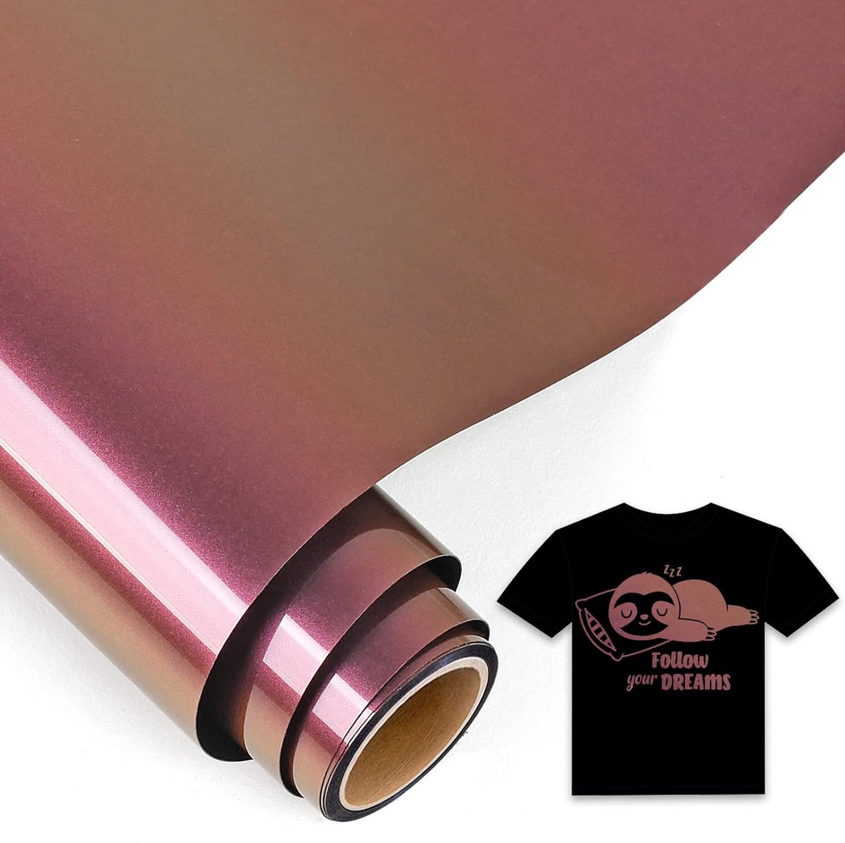 5Ft Chameleon Plotter Film Textiel Goud tot Rood Flex voor Cricut Maker, Silhouet, Kleding, Hoeden, Broeken, Stoffen