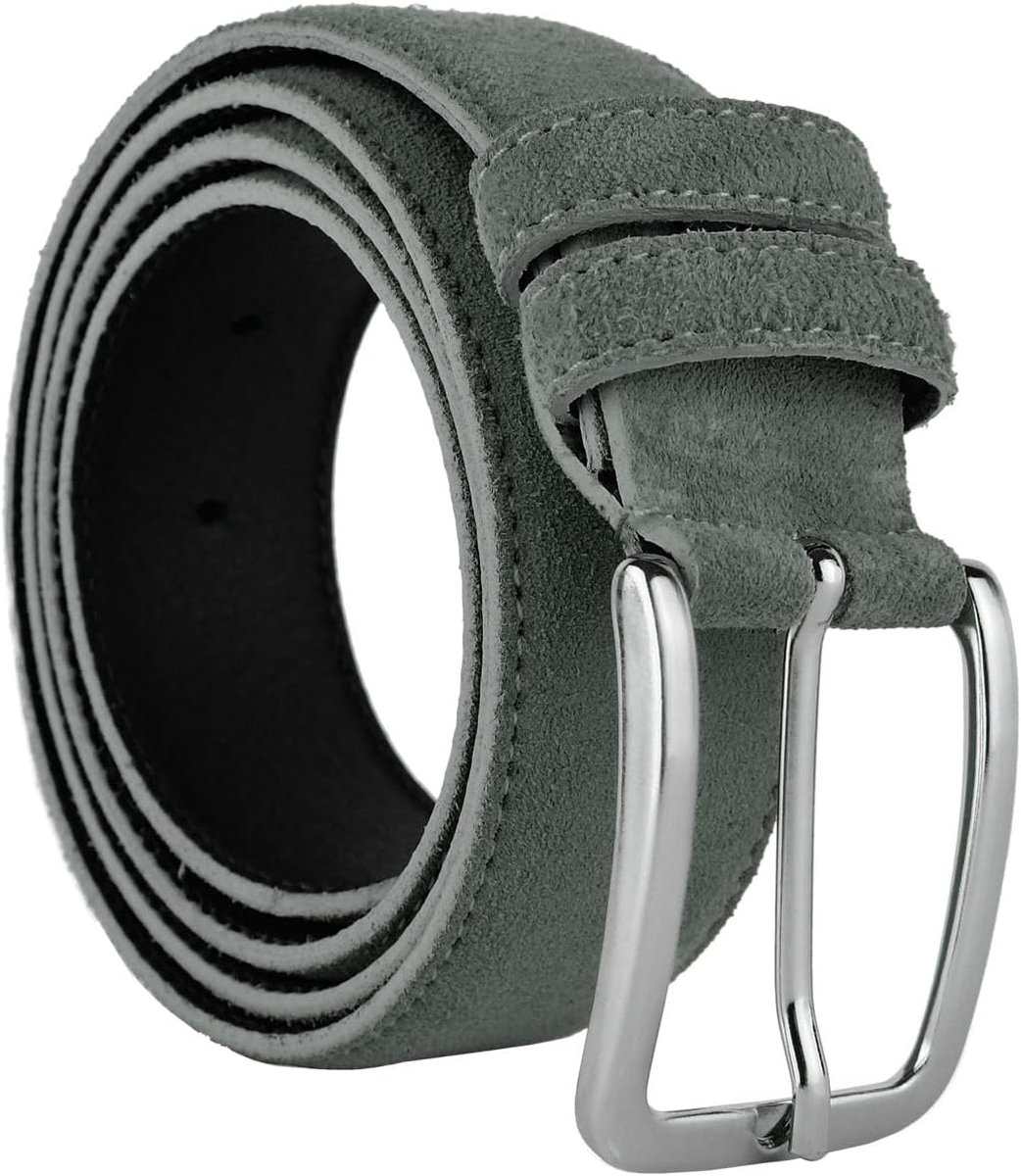 Damen und Herren Wildleder Gürtel, Echtes Leder, Made in Italy, Kürzbar