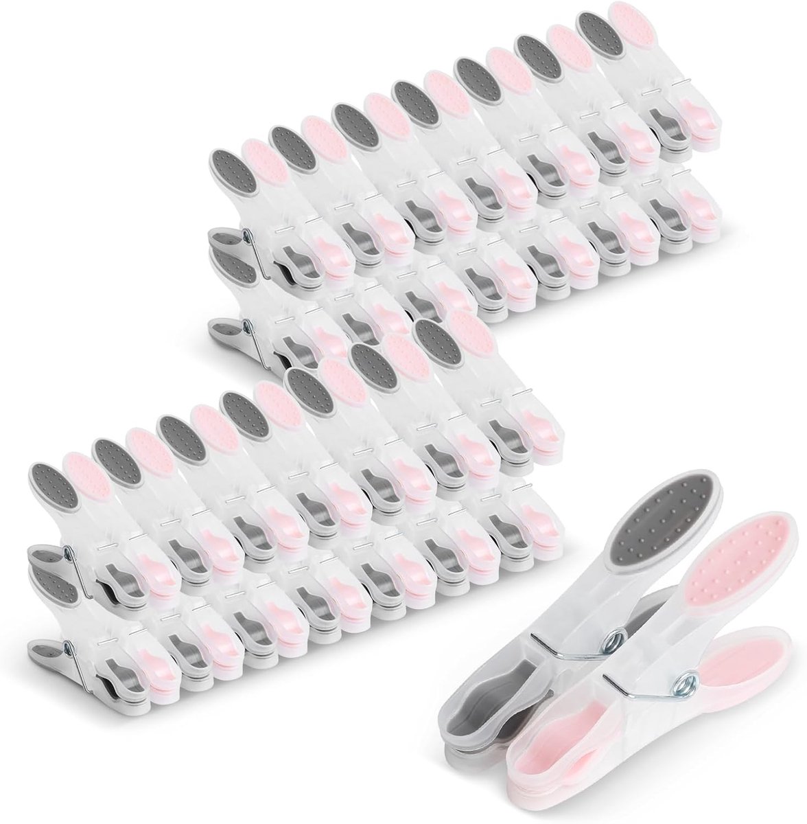 Wasknijpers, 60 stuks wasknijpers, voor buiten, kunststof voor strandhanddoek, winddicht, wasknijpers voor handdoeken, dekens, beddengoed, kleding